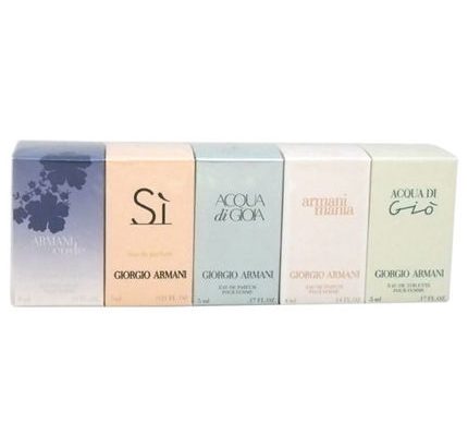 Giorgio Armani Mini 5 pc Variety Set Women Armani Code + Armani SI +Acqua di Gioa EDP + Armani Mania + Acqua di Gio