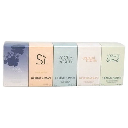 Giorgio Armani Mini 5 pc Variety Set Women Armani Code + Armani SI +Acqua di Gioa EDP + Armani Mania + Acqua di Gio