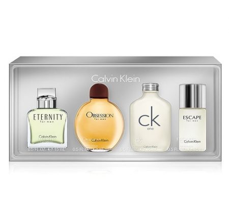 4PC MINI GIFT SET BY CALVIN KLEIN ~ ETERNITY + OBSESSION + CK ONE + ESCAPE FOR MEN
