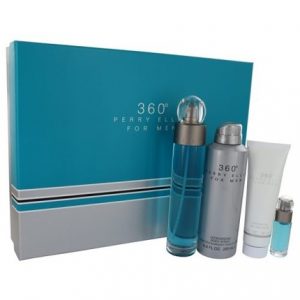 360 BY PERRY ELLIS 4PC GIFT SET EDT + DEODORANT BODY SPRAY + SHOWER GEL + MINI FOR MEN perfume | PerfumesLA