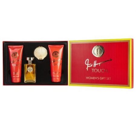 TOUCH BY FRED HAYMAN 4PC GIFT SET EDT 3.4 OZ + BODY LOTION 6.7 OZ + SHOWER GEL 6.7 OZ + MIRROR FOR WOMEN