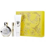 VERSACE EROS POUR FEMME BY VERSACE 3PC GIFT SET EDP + LUXURY BODY LOTION + ROLLERBALL perfume | PerfumesLA