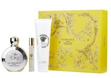 VERSACE EROS POUR FEMME BY VERSACE 3PC GIFT SET EDP + LUXURY BODY LOTION + ROLLERBALL perfume | PerfumesLA